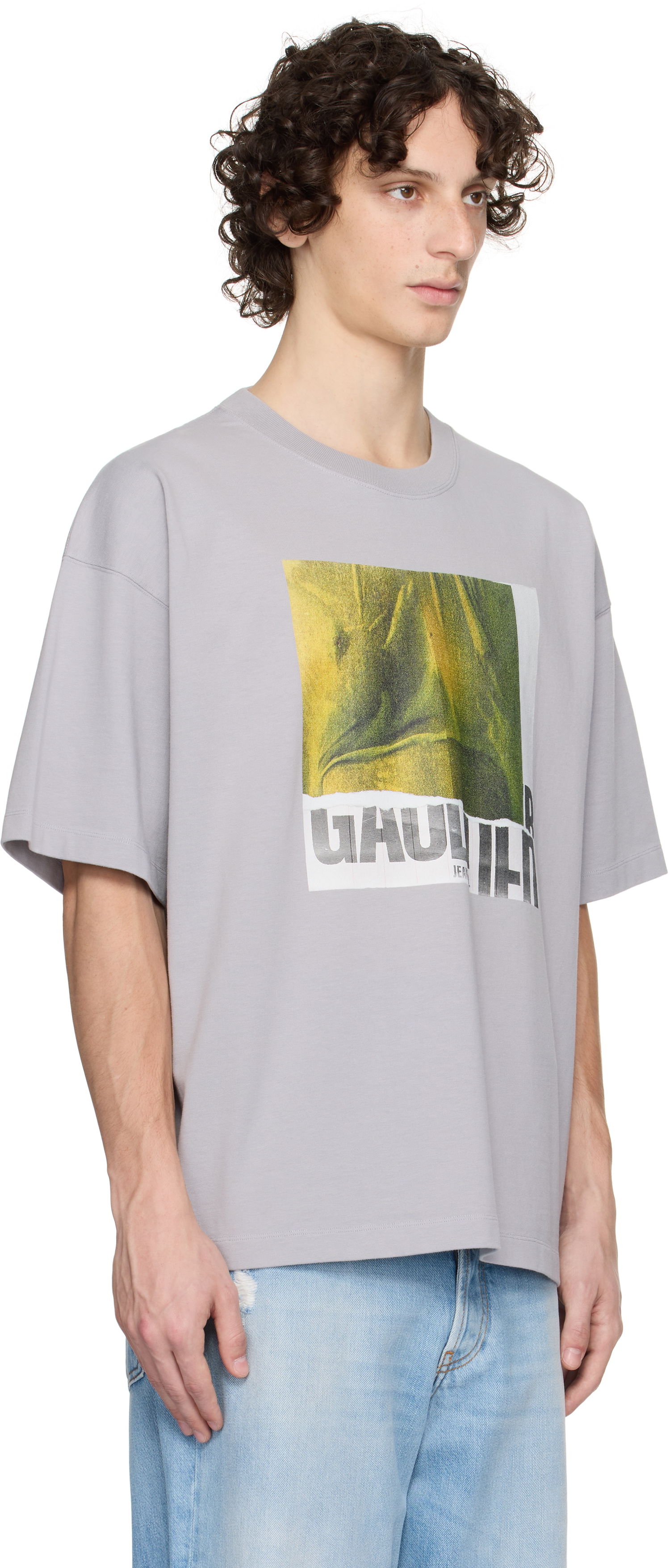 T-paita Jean Paul Gaultier Jean Paul Gaultier Oversized Printed T-Shirt Harmaa | 25/03-W-TO293-J001-134812, 1