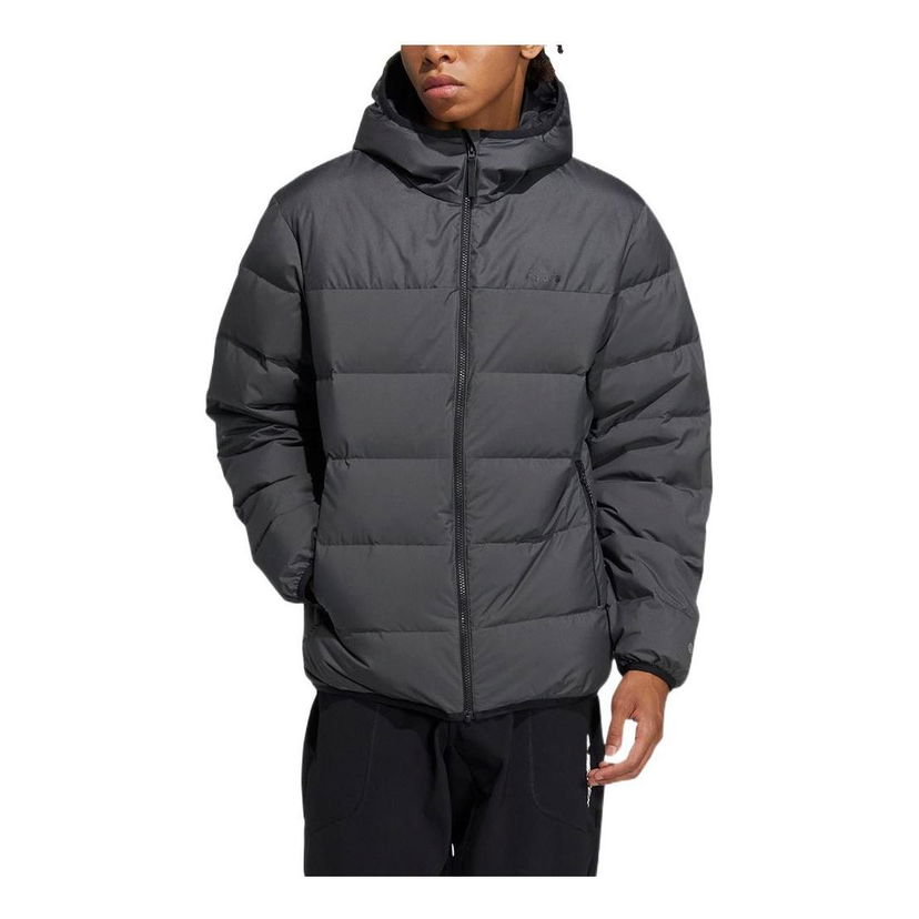Puffer takki adidas Originals Hooded Puffer Jacket Harmaa | HZ2594