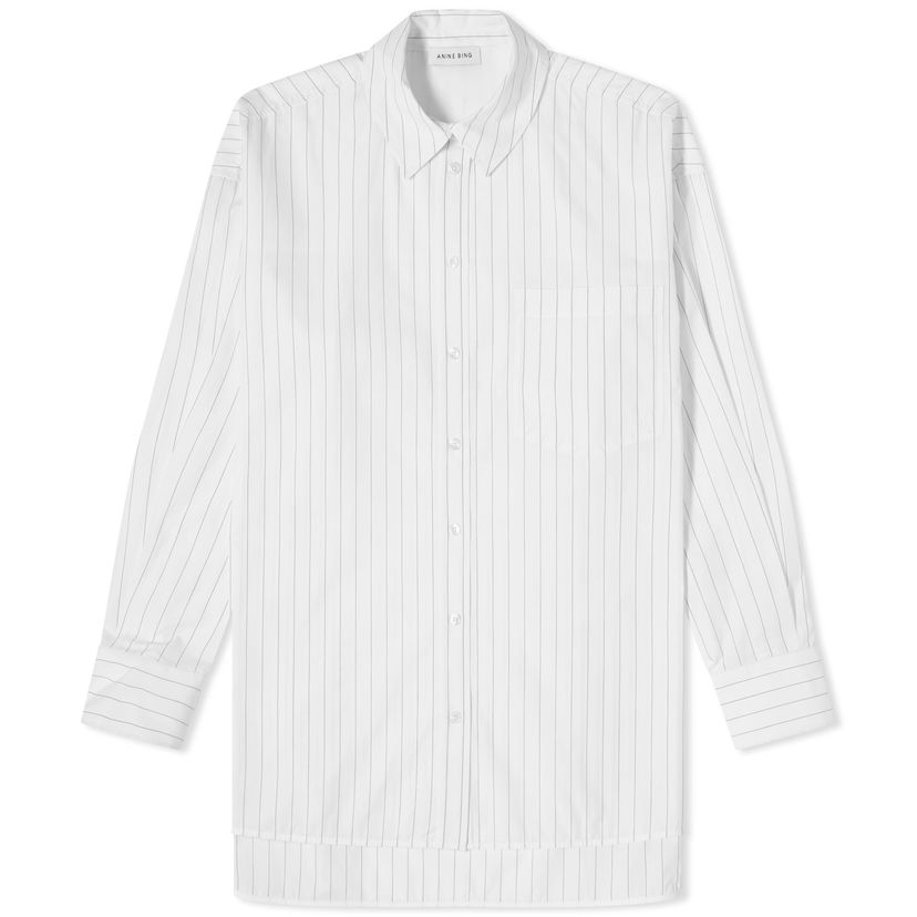 Paita Anine Bing Chrissy Pinstripe Shirt Valkoinen | A-07-5830-104