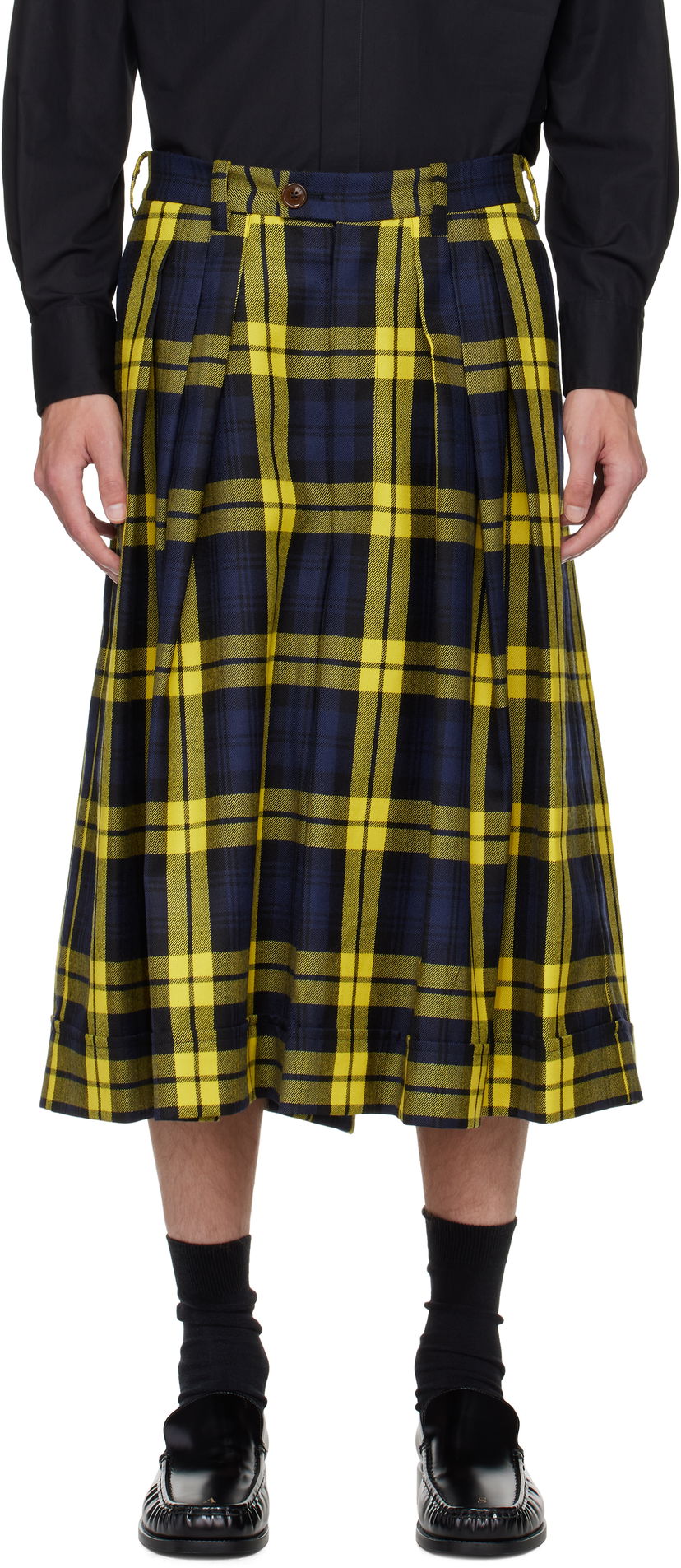 Shortsit Vivienne Westwood Vivienne Westwood Pleated Tartan Culottes Keltainen | 3F01000C-W0175-