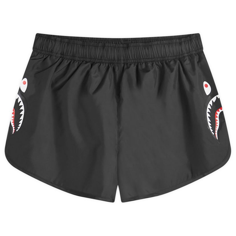 Shortsit BAPE A Bathing Ape Women's Shark Running Shorts in Black, Size Large | END. Clothing Musta | 001SPK302002L-BLK
