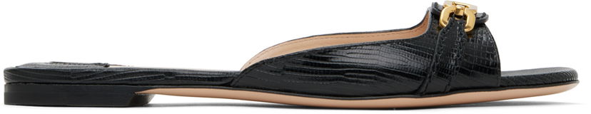 Asusteet Tom Ford TOM FORD Whitney Stamped Lizard Leather Slides Musta | W3357-LCL097X