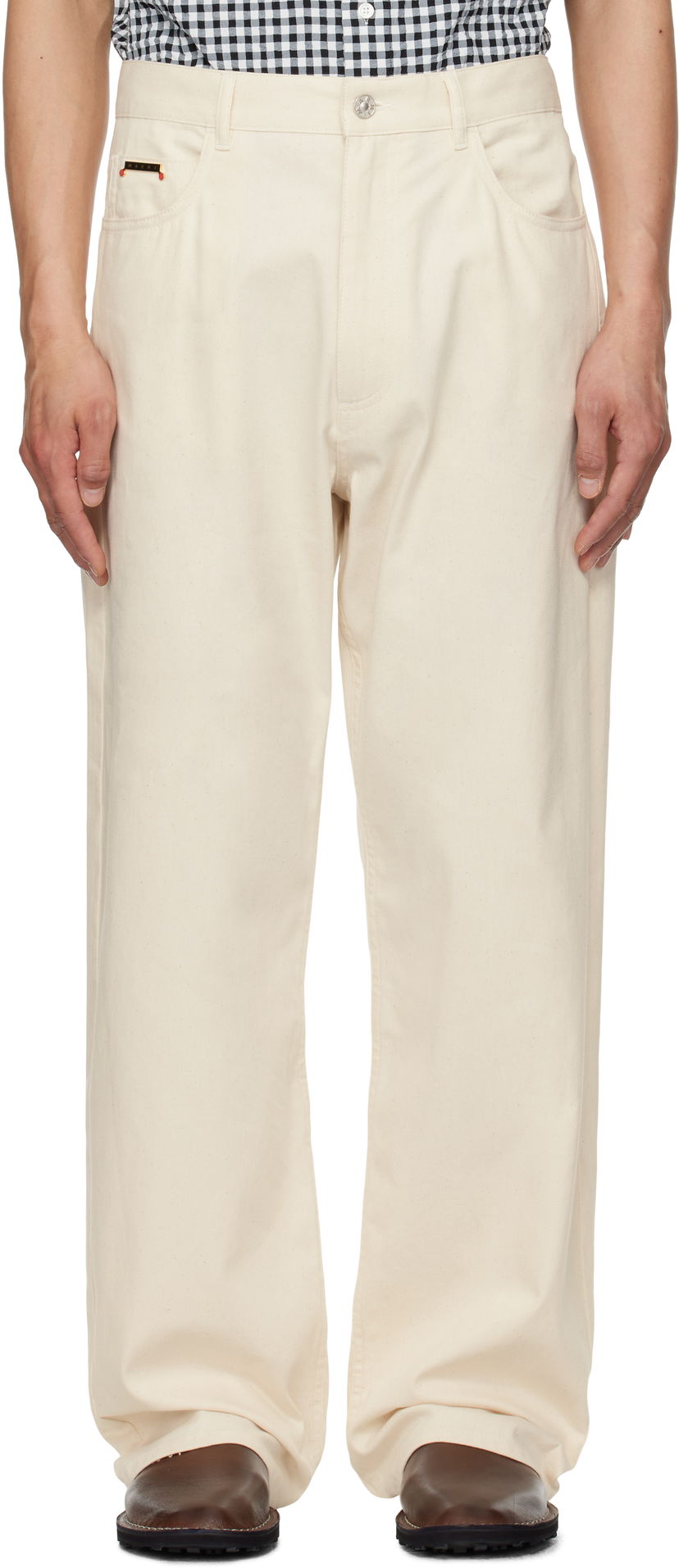 Housut Marni Marni Wide-Leg Denim Jeans Beige | PUJU0021A0 UTC476