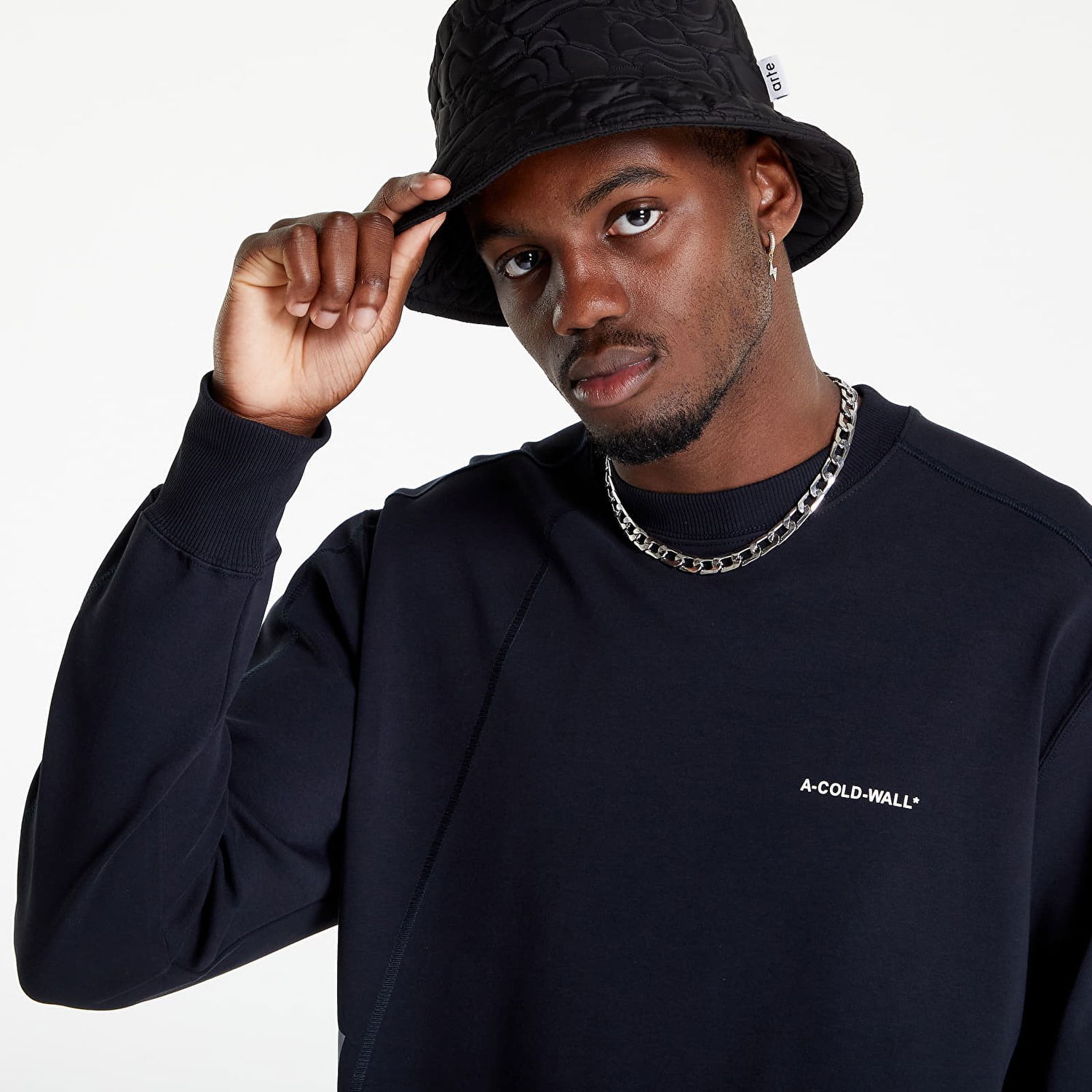 Huppari A-COLD-WALL* Polygon Technical Crewneck Musta | ACWMW079 Black, 1