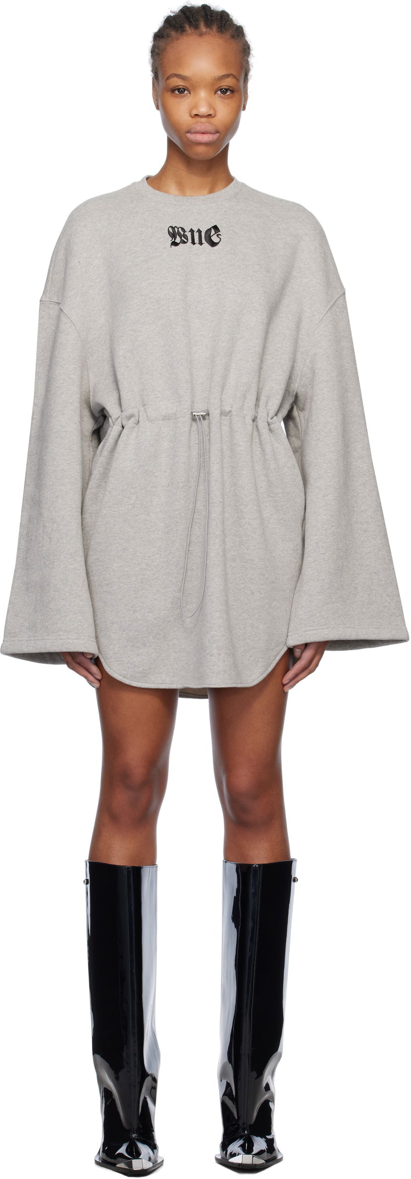 Mekko We11done We11done String Mini Dress Harmaa | WD-TO0-25-891-W-GY