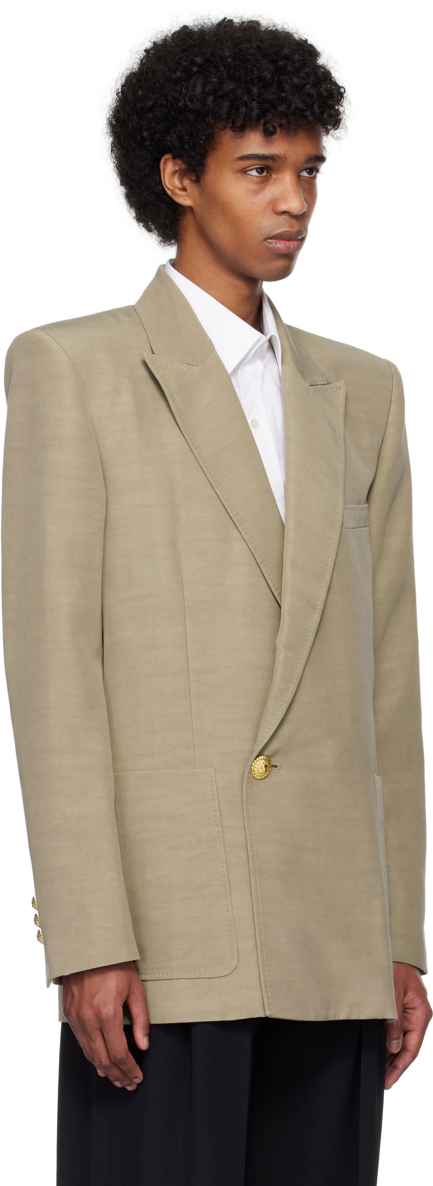 Takki Balmain Balmain 1-Button Tailored Blazer Beige | EH1SG201VH50, 1