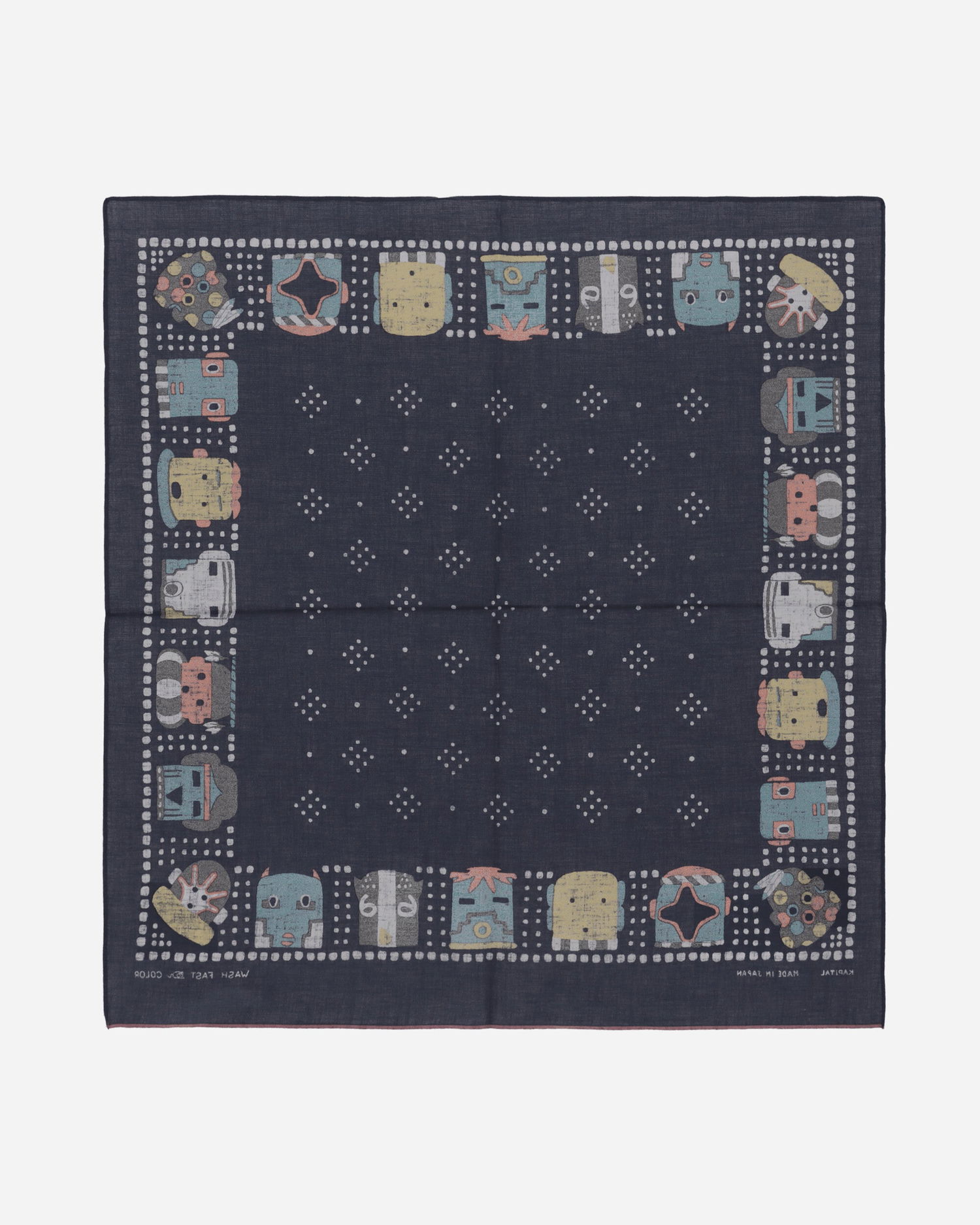 Huivi KAPITAL Selvedge Bandana with Kachina Print Sininen | EK-1169BA 1, 1