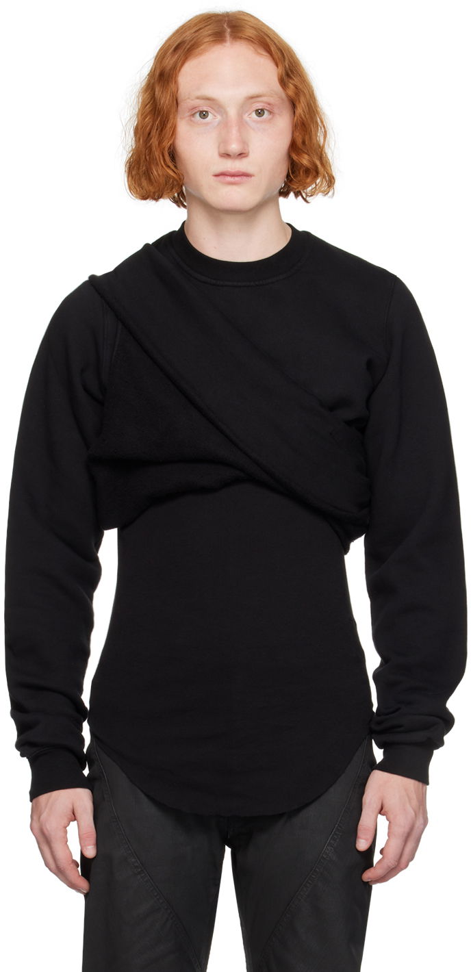 T-paita Rick Owens DRKSHDW Black Porterville Cutout Sweatshirt Musta | DU02D2268 F