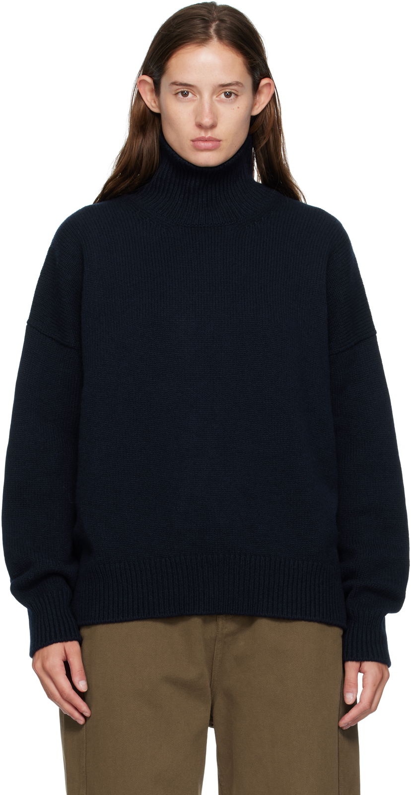 Villapaita &Daughter &Daughter Balla Rollneck Turtleneck Sweater Tummansininen | F2402