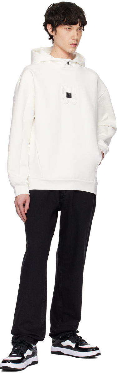 Huppari BOSS Hugo Stacked Logos Interlock Hoodie Valkoinen | 50530191, 3
