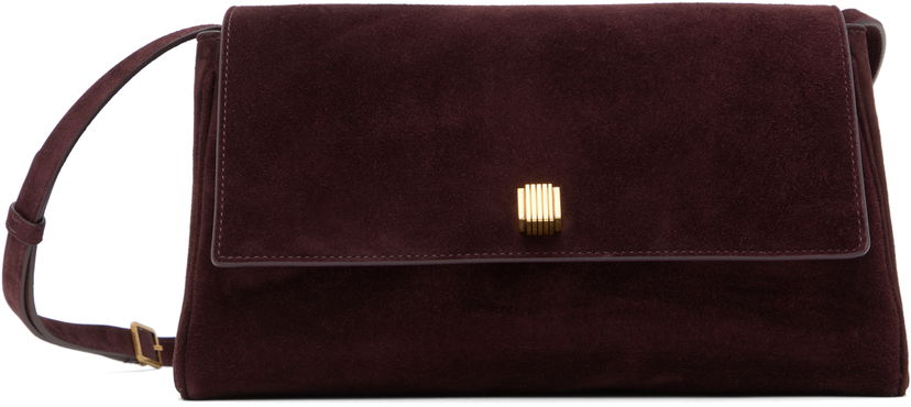 Käsilaukku Khaite KHAITE Audrey Suede Crossbody Bag Burgundia | H3032-726