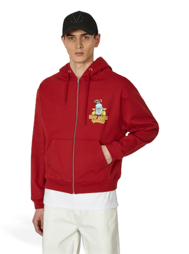 Huppari Sky High Farm Flatbush Printed Zipped Hooded Sweatshirt Punainen | SHF03T022 1