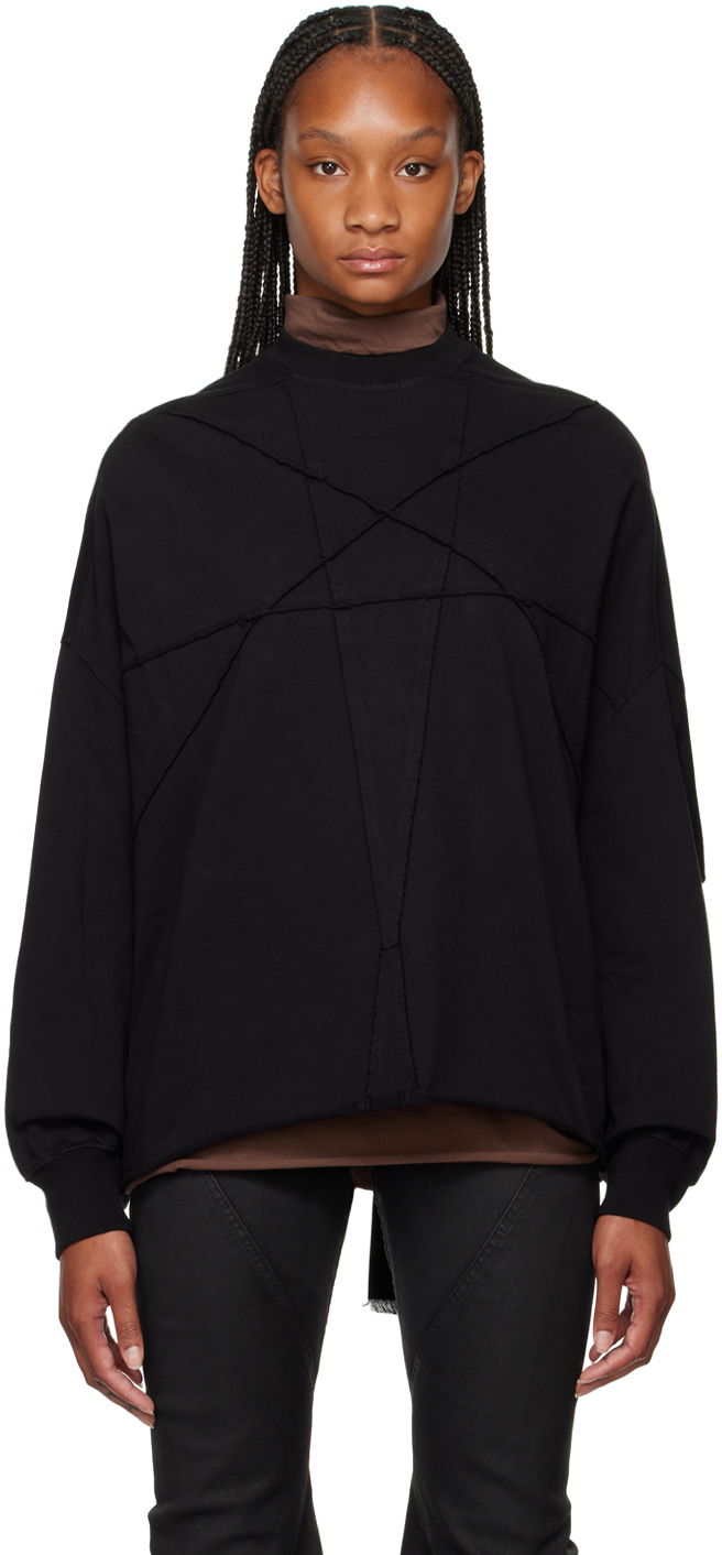 Huppari Rick Owens DRKSHDW Black Lido Crater Sweatshirt Musta | DS02D2235 RIGET1