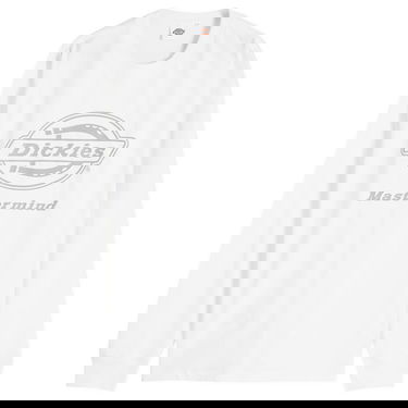 T-paita Mastermind WORLD MASTERMIND WORLD x Dickies Logo Long Sleeve T-Shirt, Size Large Valkoinen | MJ25C14-TS216-1, 0