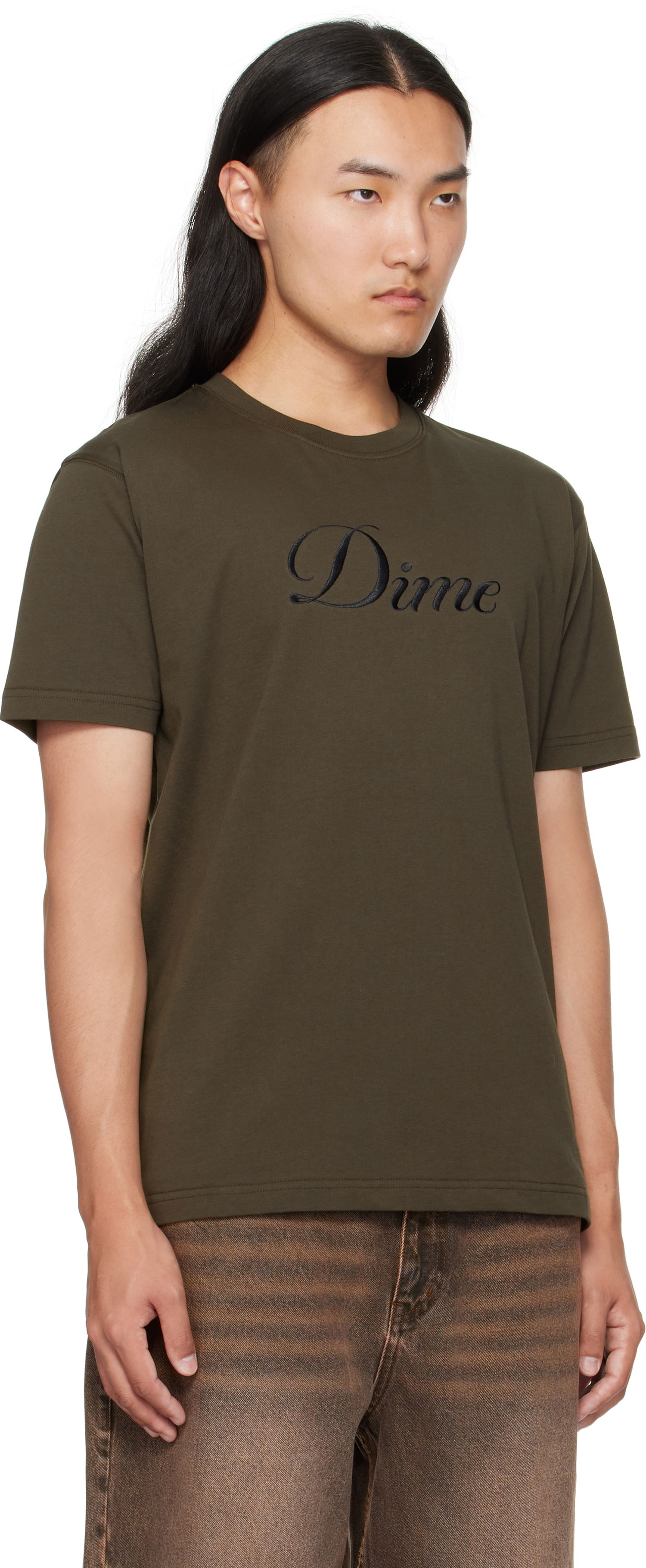 T-paita Dime Dime Cursive T-Shirt Vihreä | DIMEFA2574BLK, 1
