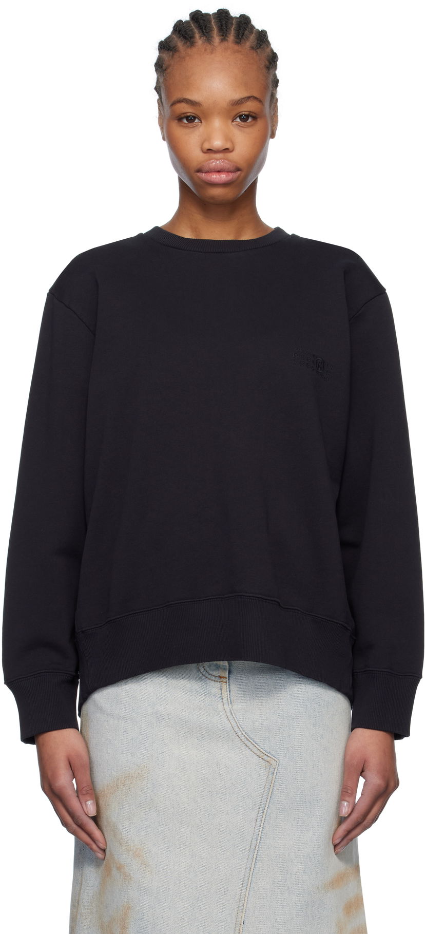 Villapaita Maison Margiela MM6 Maison Margiela Spliced Logo Sweatshirt Musta | S52GU0240 M25012
