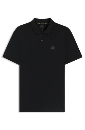 Poolopaita BOSS BOSS Pima Cotton Polo Shirt with Double B Monogram Musta | 50543891