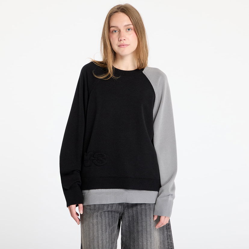 Villapaita Y-3 Y-3 Logo Knit Crew Sweatshirt Musta | JX7331