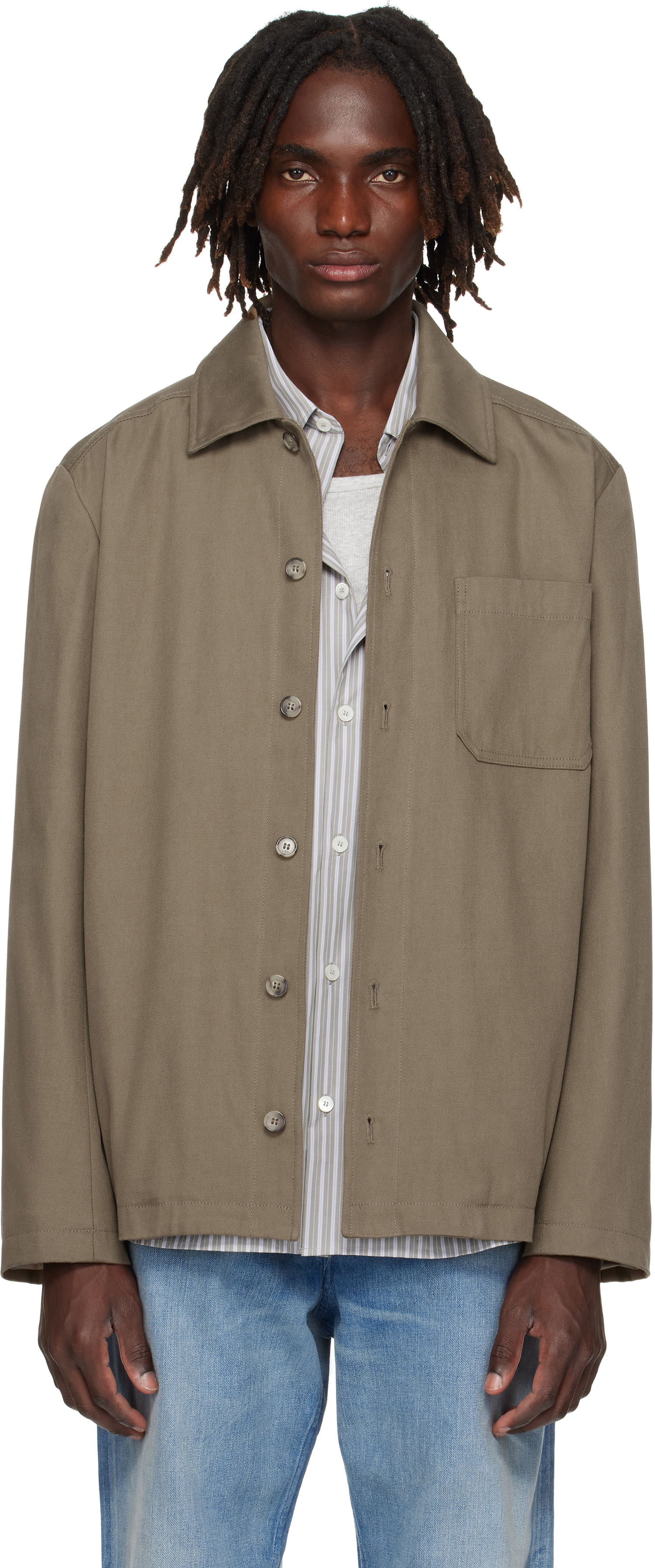 Takki A.P.C. A.P.C. Jeffray Button-Up Jacket Vihreä | COFCO-H02991, 0