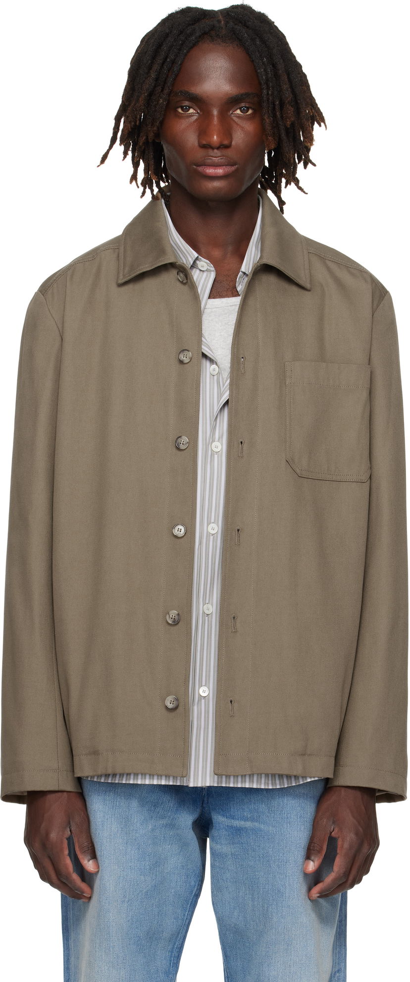 Takki A.P.C. A.P.C. Jeffray Button-Up Jacket Vihreä | COFCO-H02991