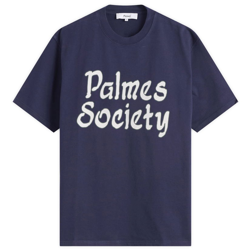 T-paita Palmes Palmes Society T-Shirt, Size Small Tummansininen | P10-0040-660