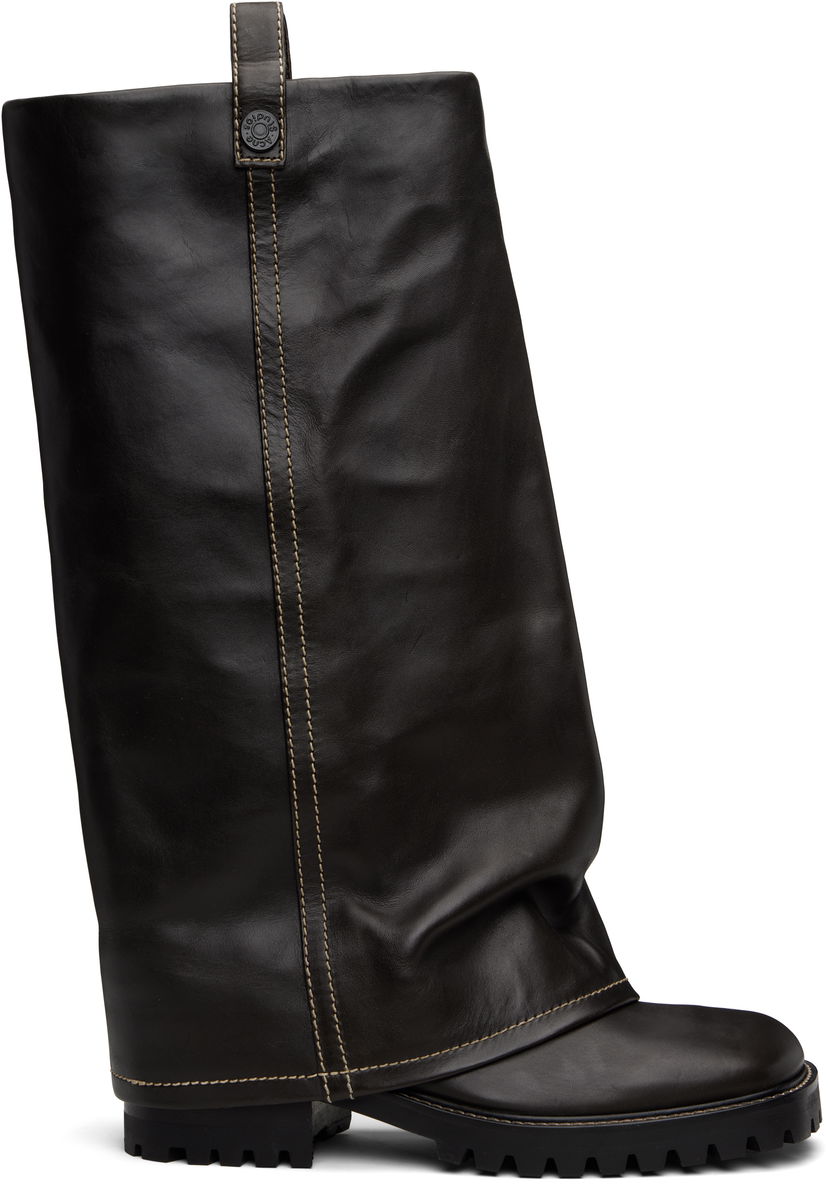 Trenssitakki Acne Studios Acne Studios Leather Slouch Boots Musta | BD0339-