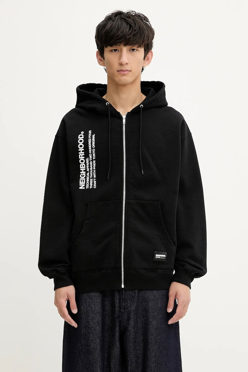 Huppari Neighborhood NEIGHBORHOOD Solid Sweat Zip Hoodie Musta | 251UWNH.CSM05