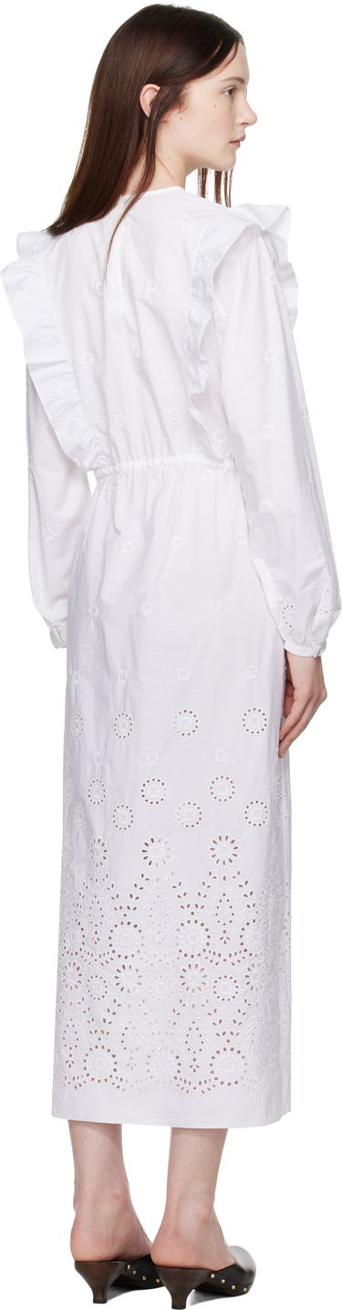 Mekko A.P.C. A.P.C. Ginger Eyelet Ruffle Midi Dress Valkoinen | COHFF-F35154, 2