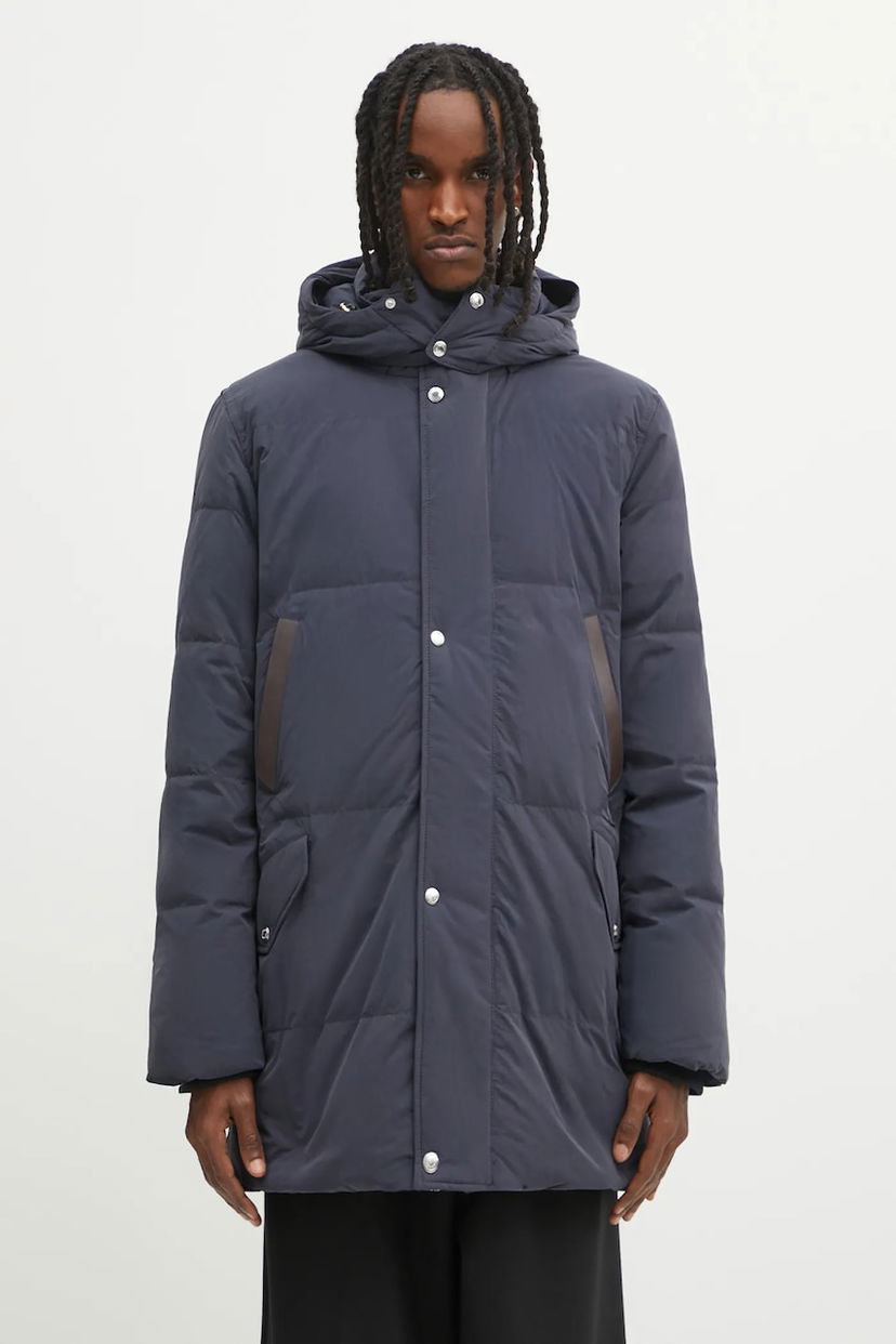 Puffer takki Paul Smith Paul Smith Hooded Winter Padded Jacket Tummansininen | M1R.652Z.T02806