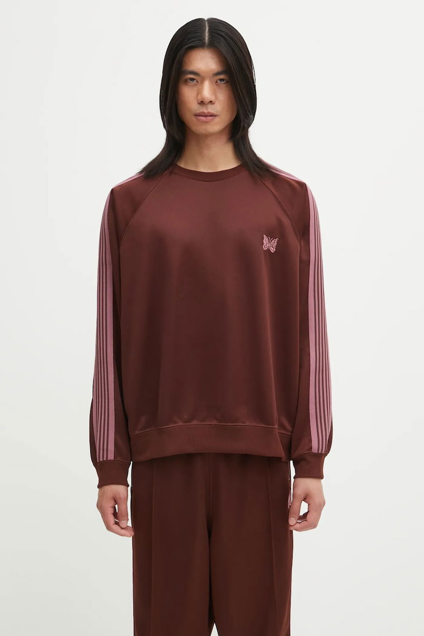 Huppari Needles Needles Track Crew Neck Sweatshirt Ruskea | RW315