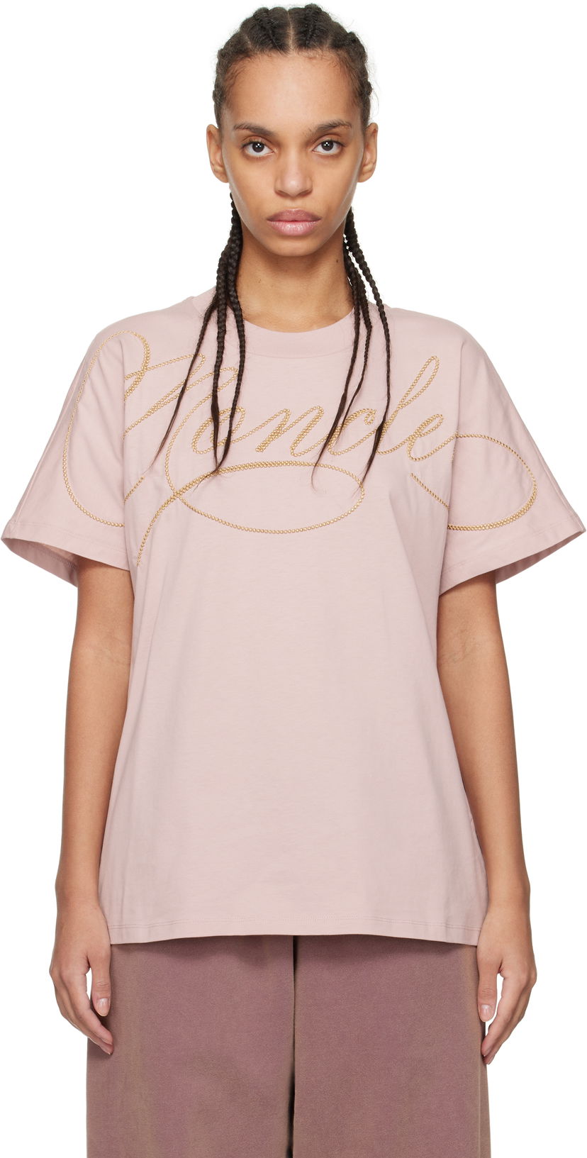 T-paita Moncler Moncler Logo T-Shirt Vaaleanpunainen | K10938C0000389AUO