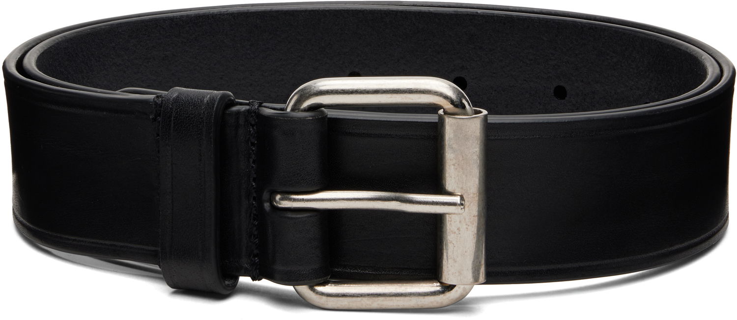 Vyöt Dries Van Noten Dries Van Noten Smooth Leather Belt with Silver-tone Buckle Musta | 252-021400-102, 0