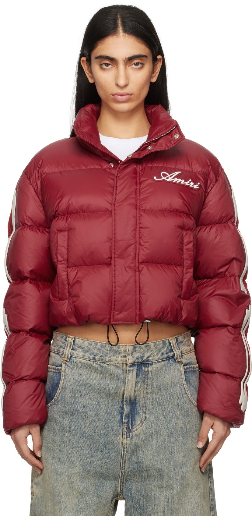 Puffer takki AMIRI Bones Cropped Down Jacket Punainen | AWOUDW1003