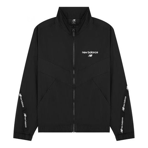 Tuulitakki New Balance Logo Full-Zip Woven Jacket Musta | AMJ22350-BK