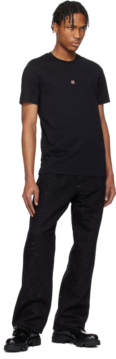 T-paita Givenchy Givenchy Slim-Fit 4G Embroidered T-Shirt Musta | BM716G3YCD024, 3