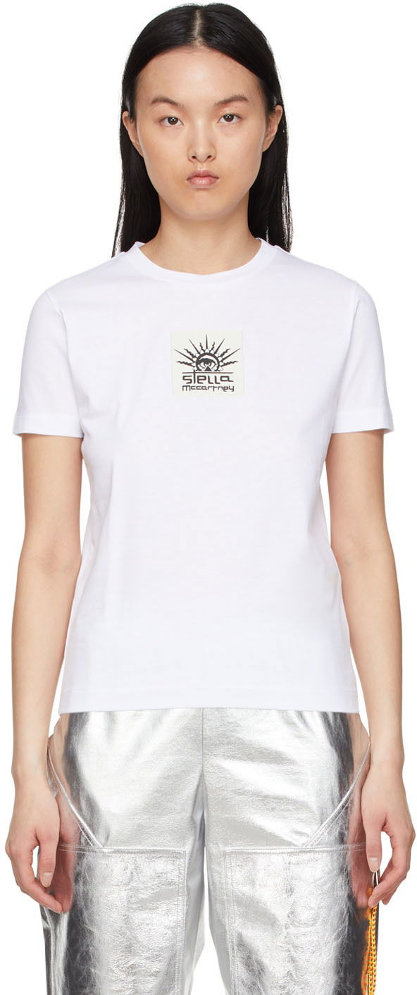 T-paita Stella McCartney Designer Cotton Graphic T-Shirt Valkoinen | 6004223SPW66