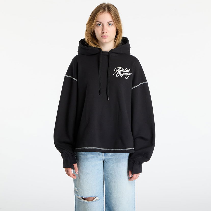 Huppari adidas Originals LA Originals Santa Monica Hoodie with Contrast Stitching Musta | JX6133