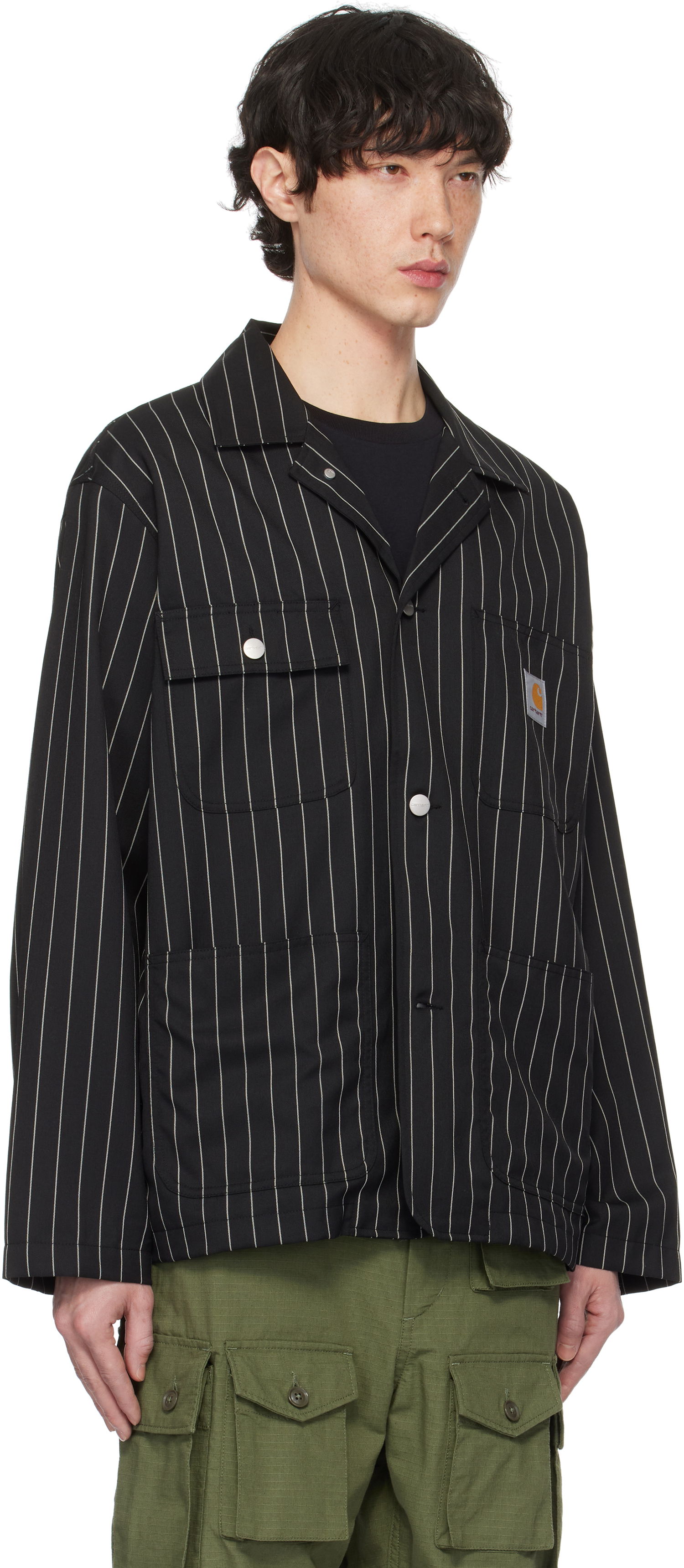 Takki Carhartt WIP Work In Progress Seaton Pinstriped Blazer Musta | I034437, 1
