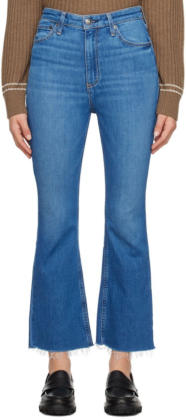 Jeans rag & bone Casey High-Rise Frayed Flare Jeans Sininen | WDD23F2917C2C1, 0