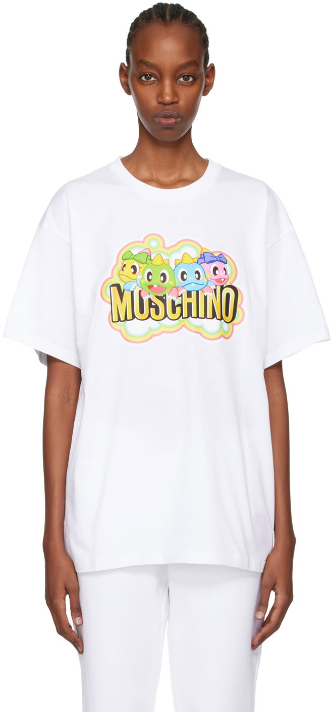T-paita Moschino Puzzle Bobble T-Shirt Valkoinen | 0799 1041 A1001