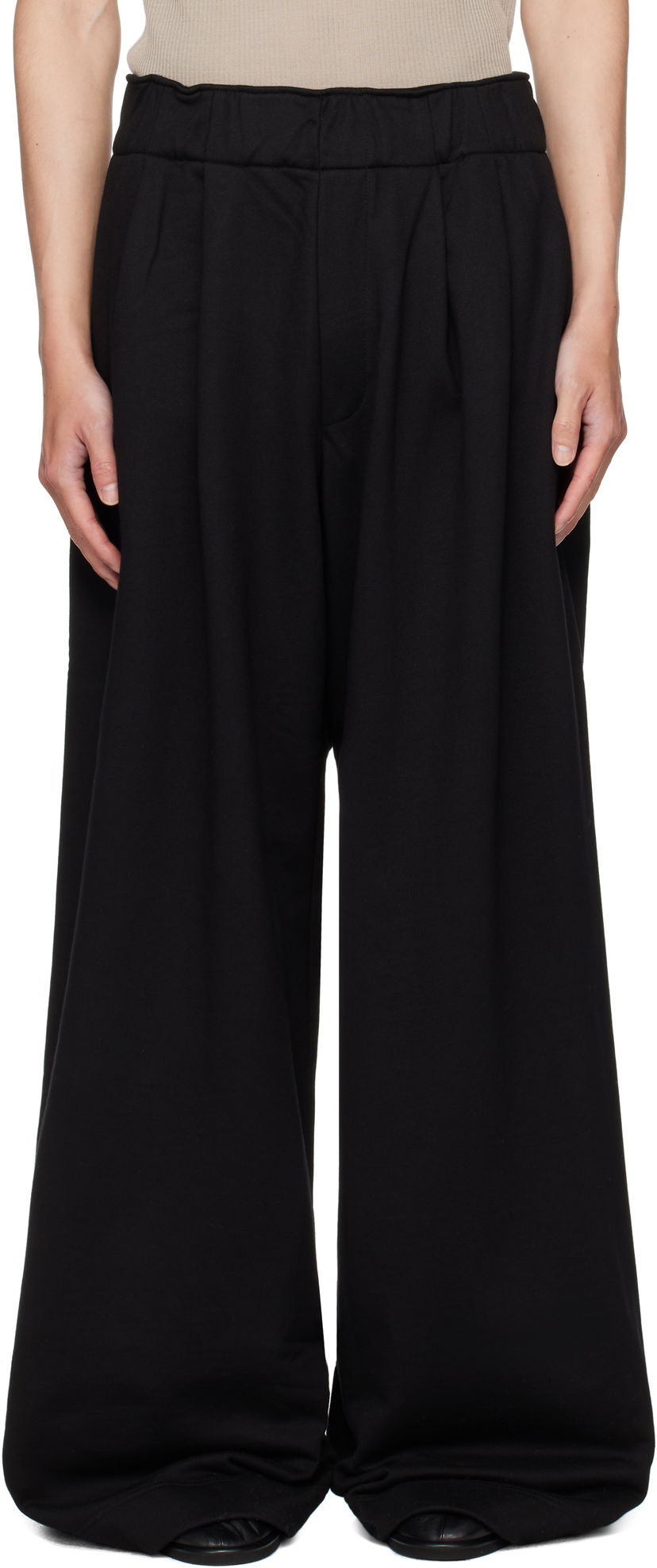 Verryttelyhousut Dries Van Noten Dries Van Noten Pleated Sweatpants Musta | 252-021143-2611