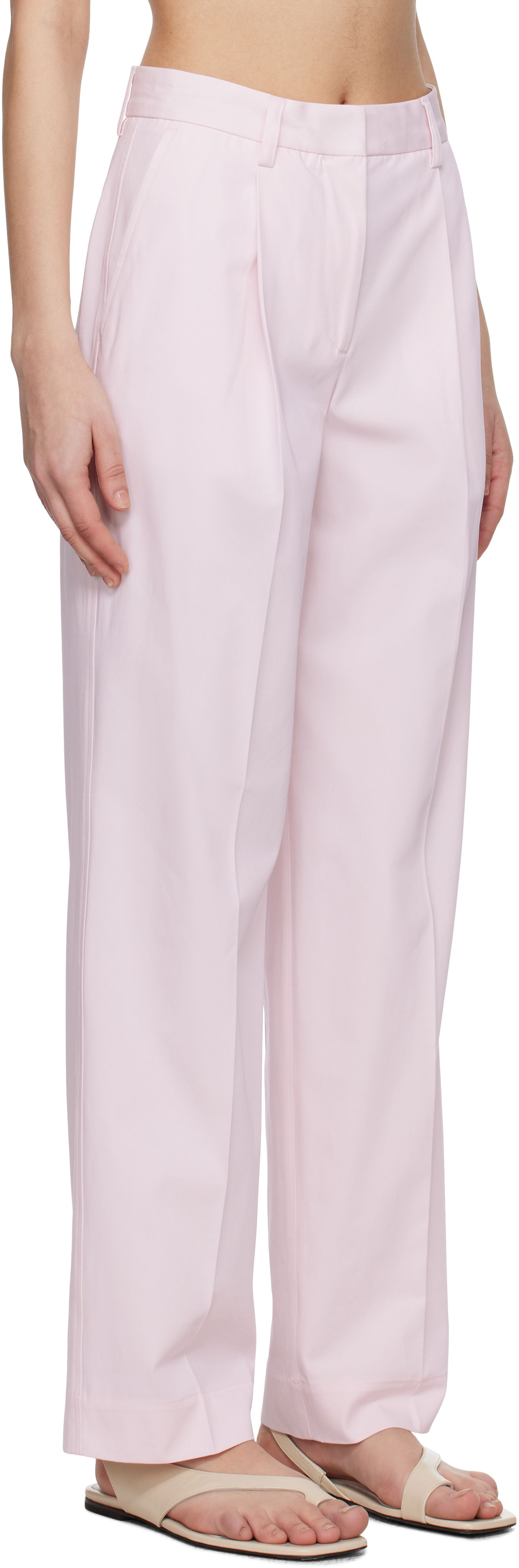Housut TOTEME TOTEME Slanted Pocket Trousers Vaaleanpunainen | 252-WRB0246-FB0379, 1