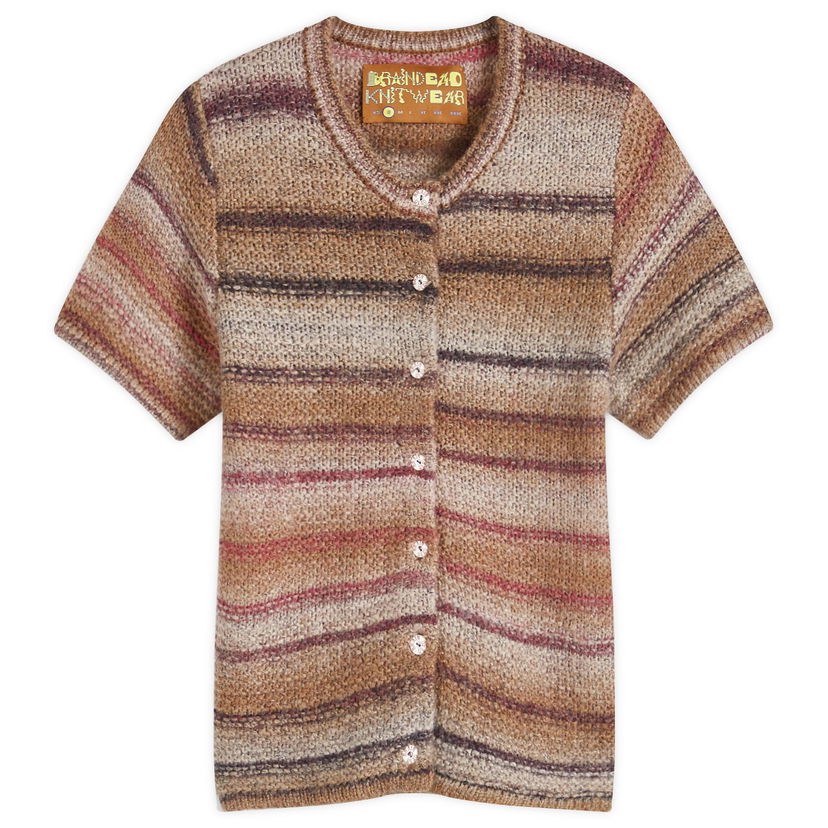 Villapaita Brain Dead Madera Short Sleeve Knit Large Ruskea | F24T17003944-BRN