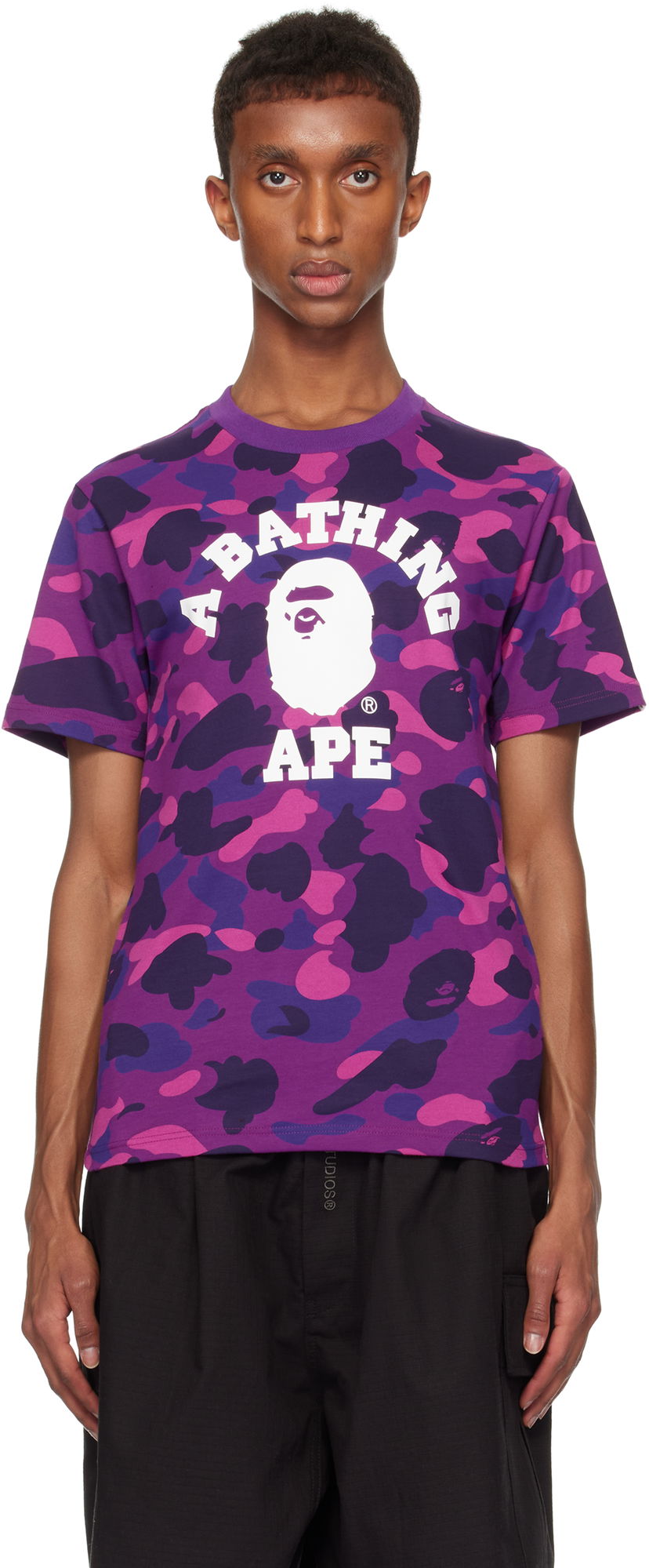 T-paita BAPE Camo College T-shirt Violetti | 001CSK301002M