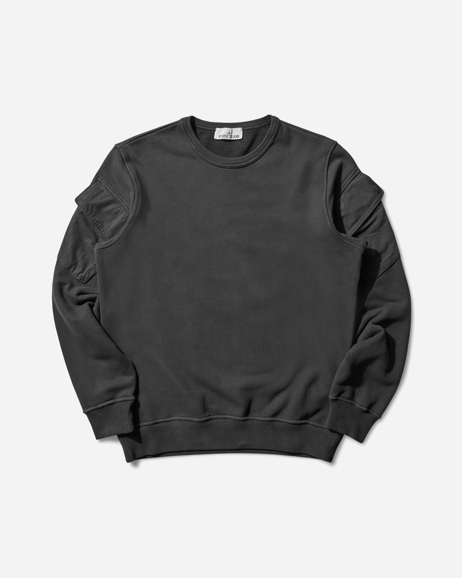 Huppari Stone Island Crewneck Sweatshirt with Sleeve Pockets Musta | K2S15-6100008-S0A20 V0029, 1