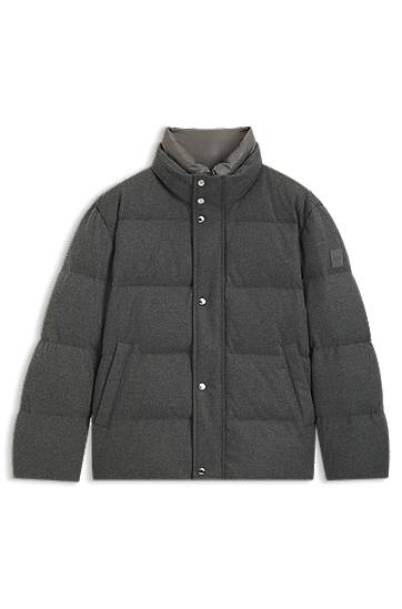Puffer takki BOSS Flannel jacket with down filling Harmaa | 50540465