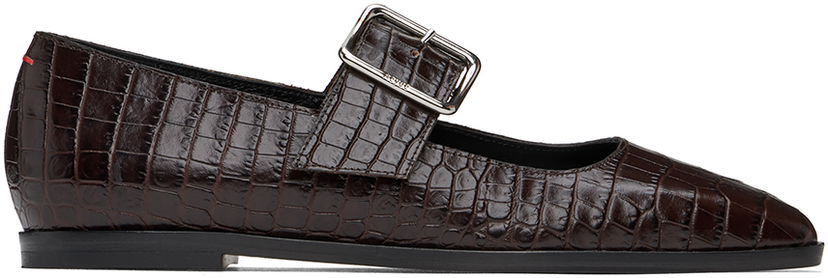 Kengänhoito Aeyde Aeyde Sunny Buckle Ballerina Flats Ruskea | A11-FL-GRZS15FL127-FW24-953-065