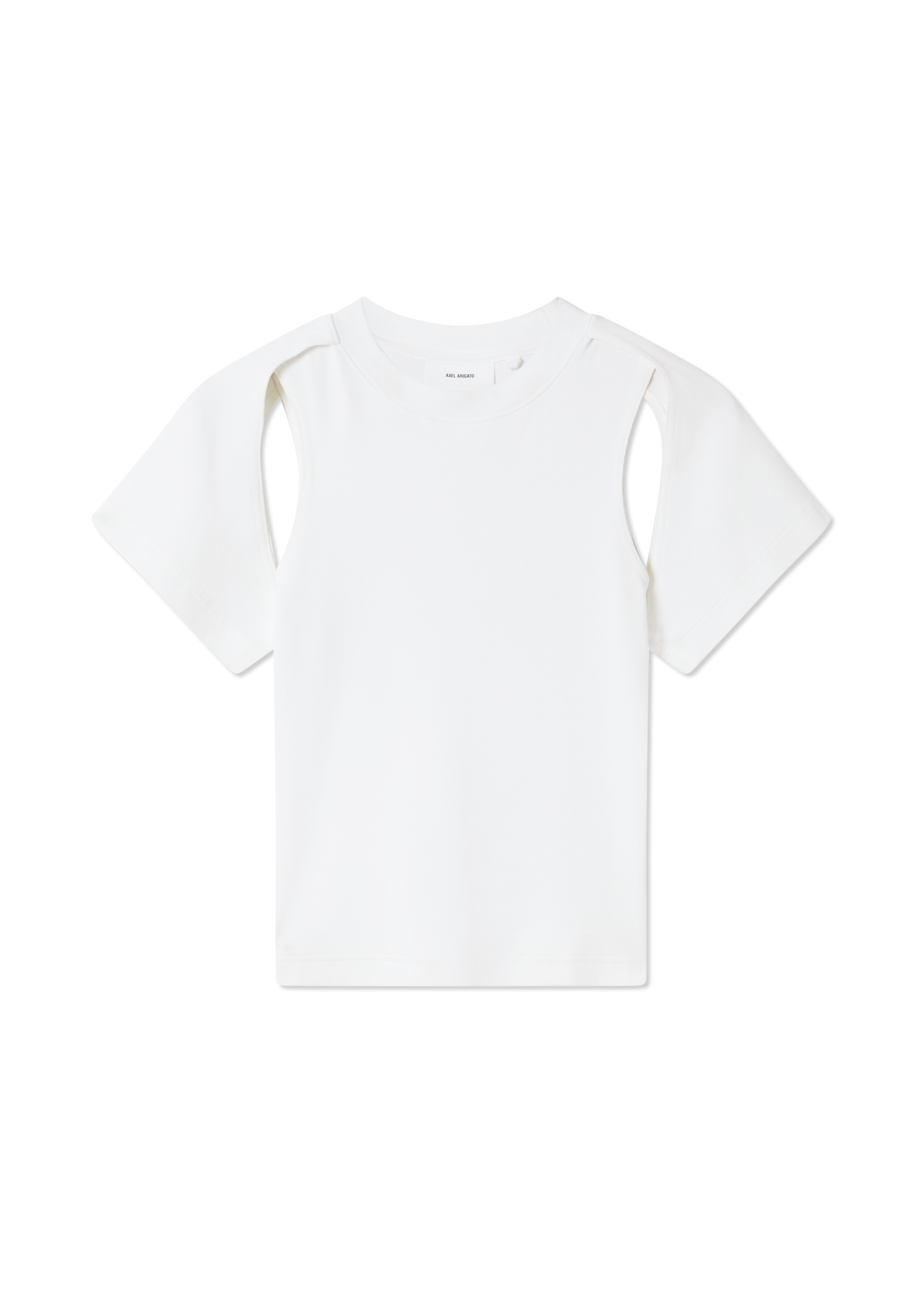 T-paita AXEL ARIGATO Solar Cut-Out Shoulder T-Shirt Valkoinen | A3418001, 1