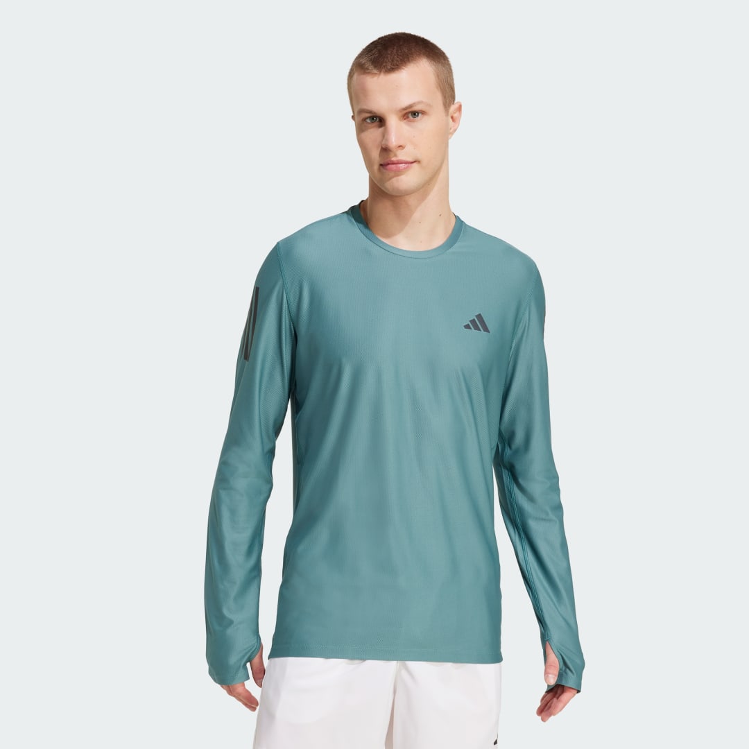 T-paita adidas Performance Own The Run Long Sleeve Tee Vihreä | KC2208, 0