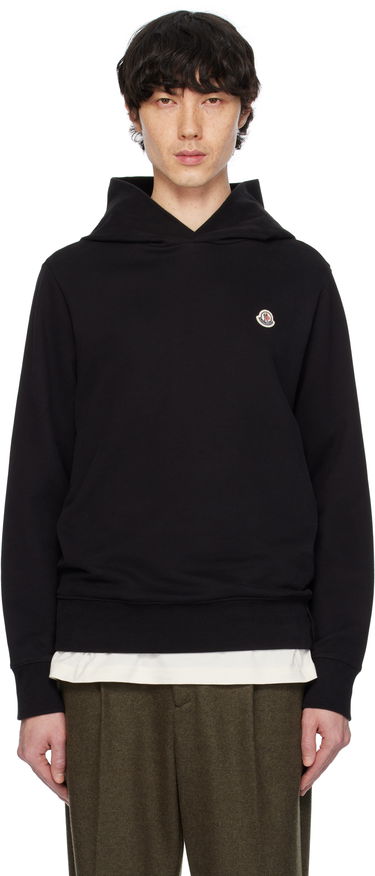 Huppari Moncler Moncler Cotton Logo Patch Hoodie Musta | K10918G0003589AUJ, 0
